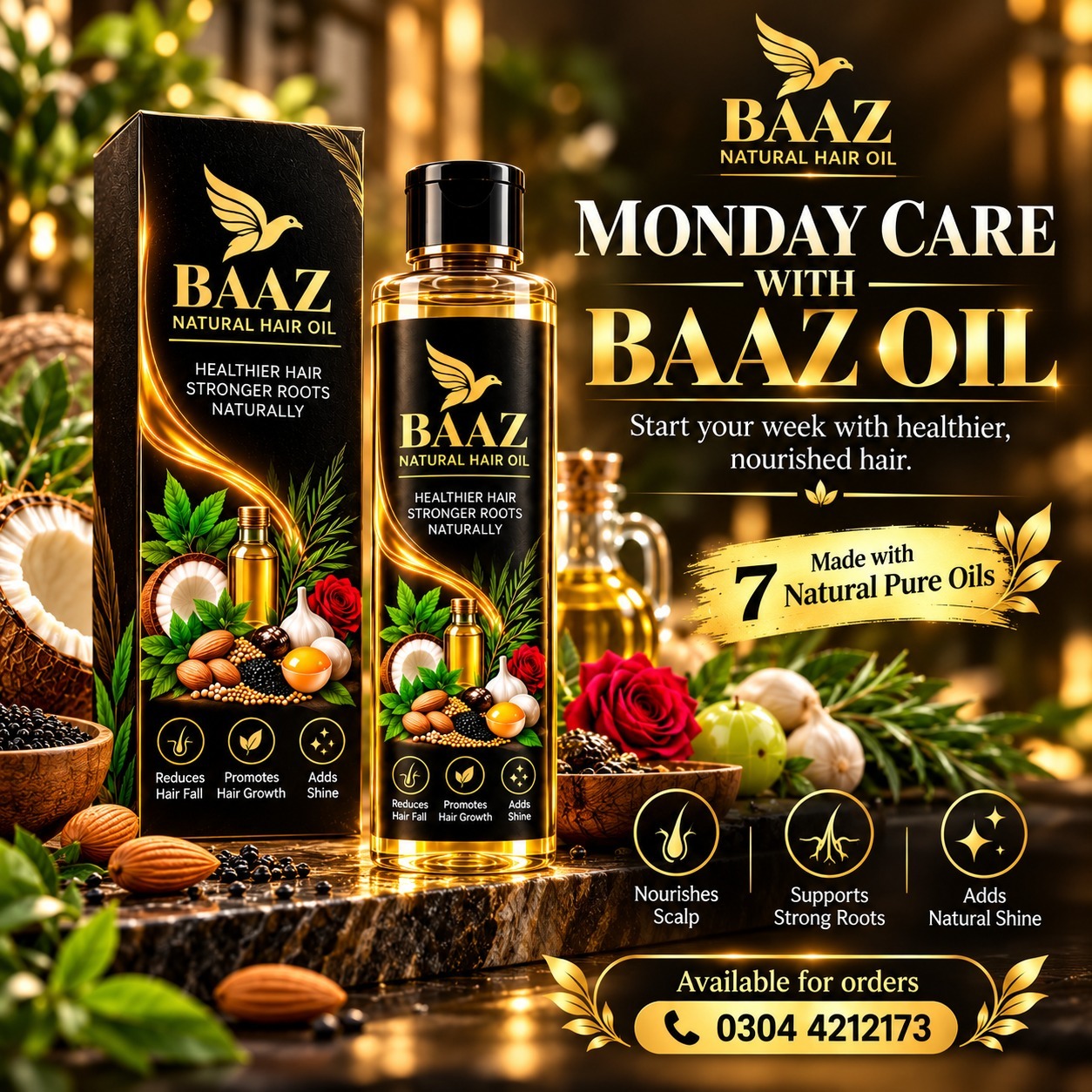 BAAZ Natural Hair Oil — Monday care with BAAZ oil